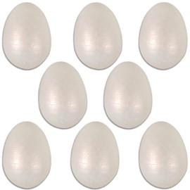 Quickdraw 16 x Foam Easter Eggs – 5.5cm Polystyrene Craft Eggs for DIY Easter Decorations, Arts and Crafts, Egg Hunt, and Ornaments – Ideal for Kids and Adults