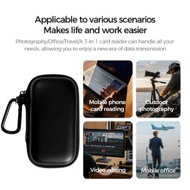 Ekoomar 5-in-1 Adaptor Kit - Multi USB Charging - Digital Storage Bag - Lightning to C Port Cleaning Brush - SIM Card Eject Pin - Lightning to 3.5 mm - Data Transfer