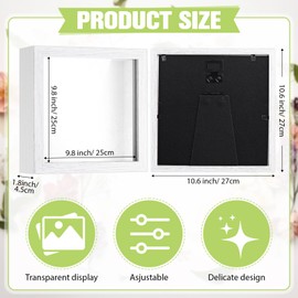 Ripeng 16 Pack Shadow Box Frame Display Case Picture Frame for Wedding Bouquet, Back to School Crafts, Memorial Photos, Ticket, Teacher, Medal, DIY Wall or Tabletop Gift Decor(10 x 10 Inch,White)