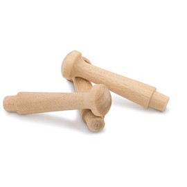 Wood Shaker Pegs, Pack of 25 DIY Wooden Wall Hooks, Jewelry Hangers (2" Long with 1/4" Tenon)