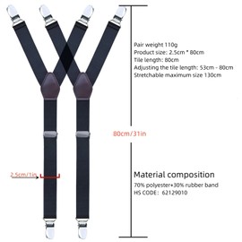 WannGe Men's Shirt Stays Adjustable Elastic Y-Style Garter Straps Socks Non-Slip Clamps, burgundy