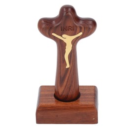 Wood Baptism Crosses Natural Texture Magnetic Standing Exquisite Polishing Carved Crosses for Home Decor Gifts