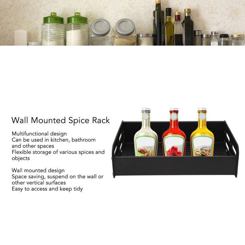 Wall Mounted Spice Rack Nordic Style Large Capacity Space Saving