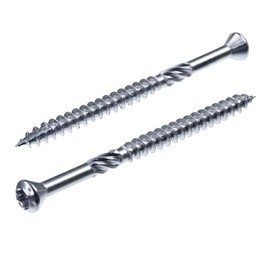 SECCARO Decking Screws 5x80mm A2 Stainless Steel Wood Screw with Cut Tip and Cutting Notch TX/Hexalobular Pack of 100