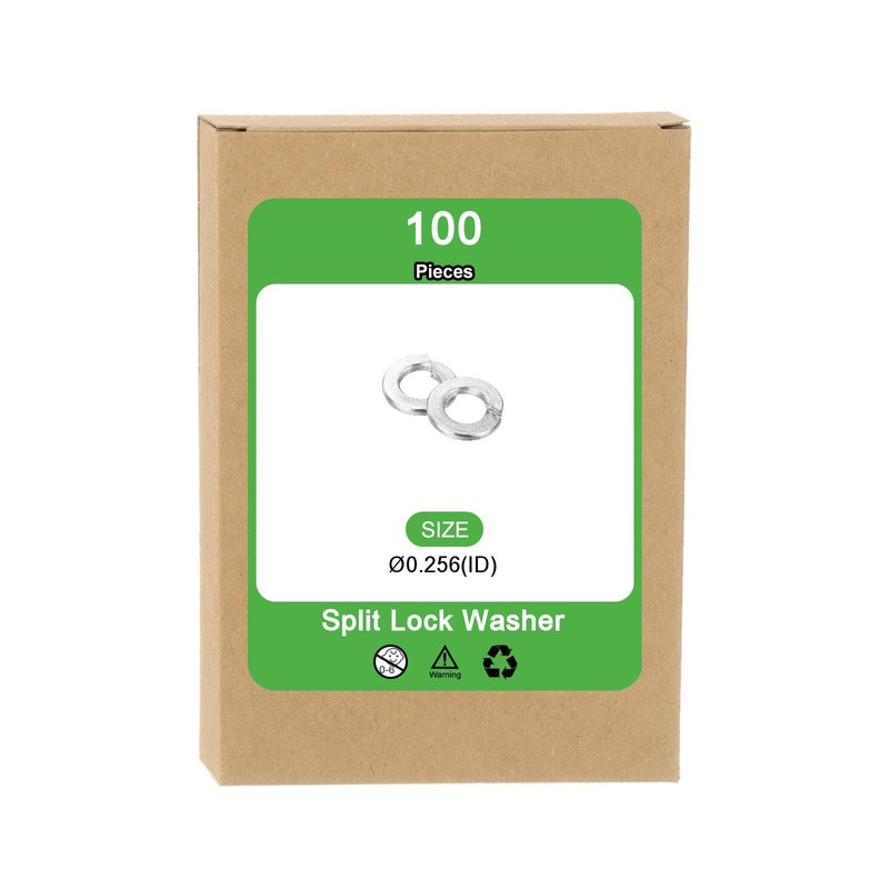 sourcing map 1/4" Split Lock Washer, 100Pcs 304 Stainless Steel