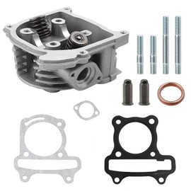 Minho GY6 58.5mm/2.30" Cylinder Head Assy with 64mm Valves Set Made of Aluminum Alloy,Compatible with Chinese Scooter Mopeds ATV Go Kart GY6 4-stroke 150cc 152QMI 157QMJ Engine,Non EGR Type