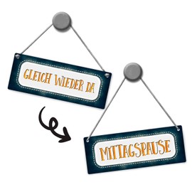 Lunch Break or Just Again There Reversible Sign with Cord for the Office Door Office