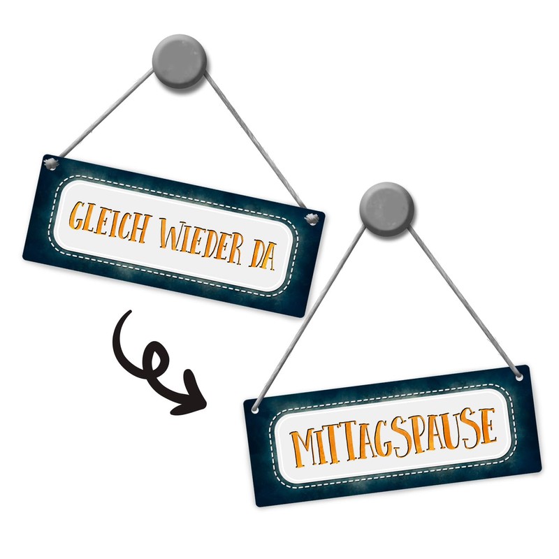 Lunch Break or Just Again There Reversible Sign with Cord