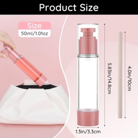 Segus Airless Pump Bottle 50ml, 3 Pcs Vacuum Cosmetic Containers, Vacuum Lotion Bottles, Empty and Refillable, Cosmetic Containers for Travel and Household Use