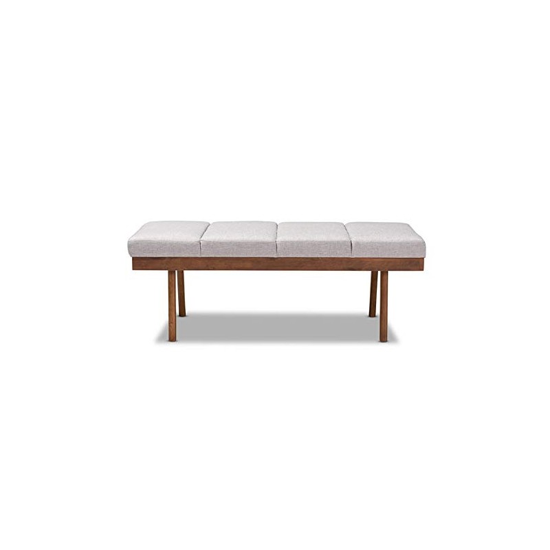 Baxton Studio Larisa Fabric Upholstered Wood Bench in Beige and