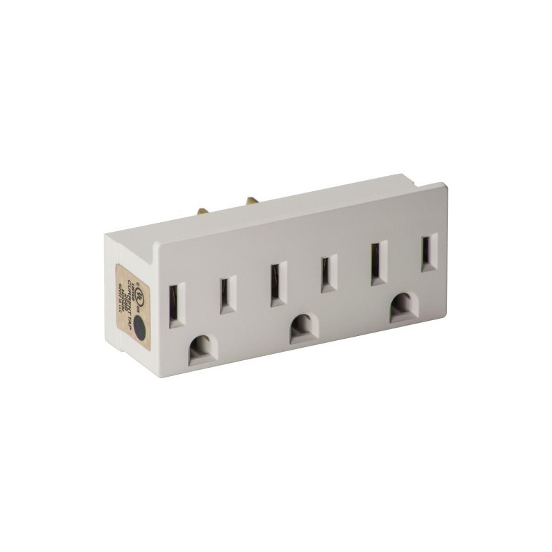 Leviton 697-W 15 Amp, 125 Volt, Triple Outlet Adapter, White