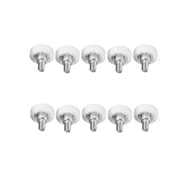 Der-beste-Preis Pack of 10 sliding castors with thread, drawer roller, plastic furniture castor, positioning roller, drawer bearing roller, M6, diameter 22 x 22 mm