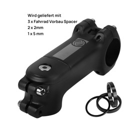 FIFTY-FIFTY Bicycle Stem with 31.8 mm Handlebar Clamp, Aluminium Alloy Handlebar Riser Bicycle, 7 Degree Short Handlebar Stem Suitable for Mountain Bike, Road Bike, E-Bike (90 mm)