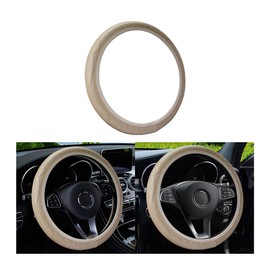 CGEAMDY Car Steering Wheel Cover, Universal, Embossed Microfibre Steering Wheel Cover, Non-Slip, Breathable, Abrasion-Resistant, Elastic Steering Wheel Cover, Faux Leather Car Steering Wheel, Non-Slip