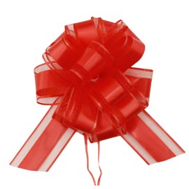 TIAMALL 6 PCS 6 inches Large Pull Bows for Gifts Wrapping Wedding Present Baskets (Red, 6 Inches)