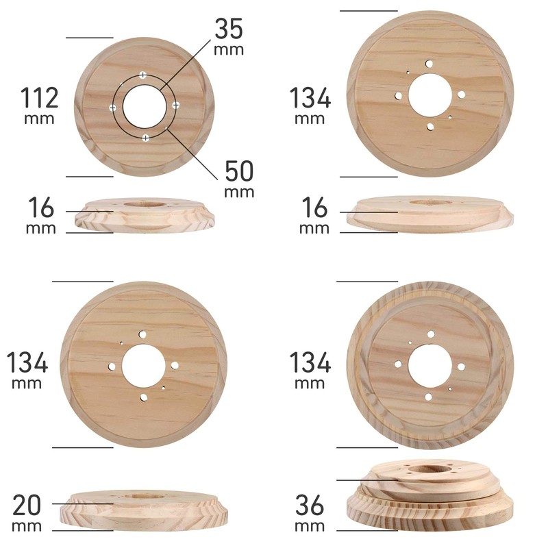 Pine Ceiling Wall Plinth Rose Surface Pattress Natural Pine 134mm