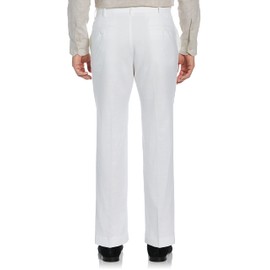 Cubavera Men's Flat Front Linen Blend Dress Pant, Regular Fit, Lightweight Summer Pants for Men, Bright White, 50W x 30L