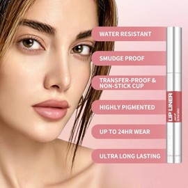 TENGLONG Tinte delineador de labios, de larga duración, impermeable, mate, a prueba de transferencia, a prueba de manchas, altamente pigmentado, antia