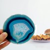 Crystal Coasters Set of 4 Agate Coaster Teal Irregular Dyed