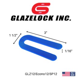 Glazelock GLZ12 1/16" Thick Shim 3 1/2" L x 1-1/2"W with 1/2" Slot U-Shaped Horseshoe Plastic Flat Shims Blue (1000, 1/16 inch)