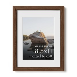 Haus and Hues 8.5x11 Picture Frame with Real Glass and Walnut American Oak Matted to 5x5 - Diploma Frame 8.5x11 - Includes Vertical & Horizontal Hang - Ideal for Home, Room, Office (8.5x11 in, Walnut)