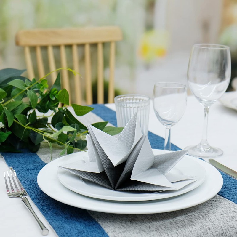 Fanxyware Star Shaped Origami Dinner Napkins in Gradient Black &