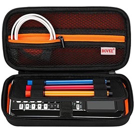 BOVKE Hard PU Graphing Calculator Carrying Replacement Case for Texas Instruments TI-84 Plus CE/TI-83 Plus CE/Casio fx-9750GII, Extra Pocket for USB Cables, Manual, Pencil, Ruler & Other Items, Black