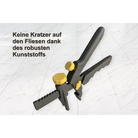 HexPro Tile Levelling System 1 mm 1.5 mm 2 mm Tabs, Tile Thickness up to 15 mm Tile Wedges, Laying Aid Set (Tongs) Tile Pliers Floor Pliers