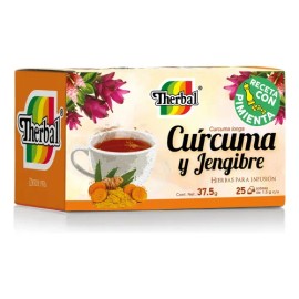 Té De Cúrcuma Con Jengibre Therbal 25 Sobres                                                                                                          
