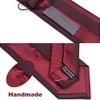 Manoble Men's Necktie Wine Red 2.36 Inches Slim Woven Tie
