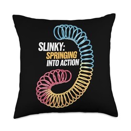 Slinky Toy Slinky Spring Retro 90s Toy Slinkies Throw Pillow