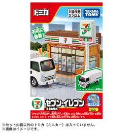 Takara Tomy Tomica Town 7-Eleven with Tomica, Mini Car, Toy, Ages 3 and Up, Passed Toy Safety Standards, ST Mark Certified, TOMICA TAKARA TOMY