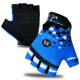3S Sports CHILDREN KIDS BOYS GIRLS CYCLING PADDED GLOVES BMX BIKE CYCLE BICYCLE GLOVES (BLUE/BLACK, XXXS)