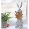 AuldHome Rabbit Statue with Carrots (13-Inches); Large Easter Decor Farmhouse