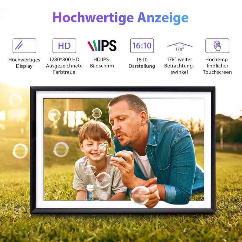 Fine Life Pro 10.1 Inch WiFi Digital Picture Frame, 1280