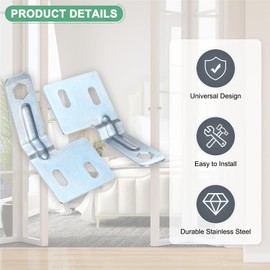 M METERXITY 2-Pack Folding Door Surface Aligner, Stainless Steel Folding Door Hardware Repair Kit, Closet Hardware Replacement Parts for Sliding Wardrobe
