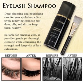 Lash Shampoo -100 ML Eyelash Shampoo Eyelash Extension Cleanser for Lash Extensions with Brush Eyelash Wash for Extensions & Natural Lashes/Paraben & Sulfate Free Safe Makeup Remover