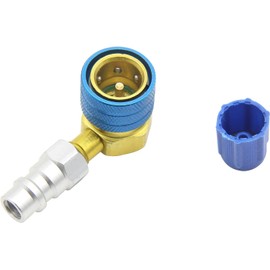 R1234YF to R134A Hose Adapter, Low side R1234yf coupler 14 mm Female 1/4in SAE male, R12 to R134A Low Side Quick Adapter Valve 1/4in SAE, Fitting Connector for Car Air-Conditioning