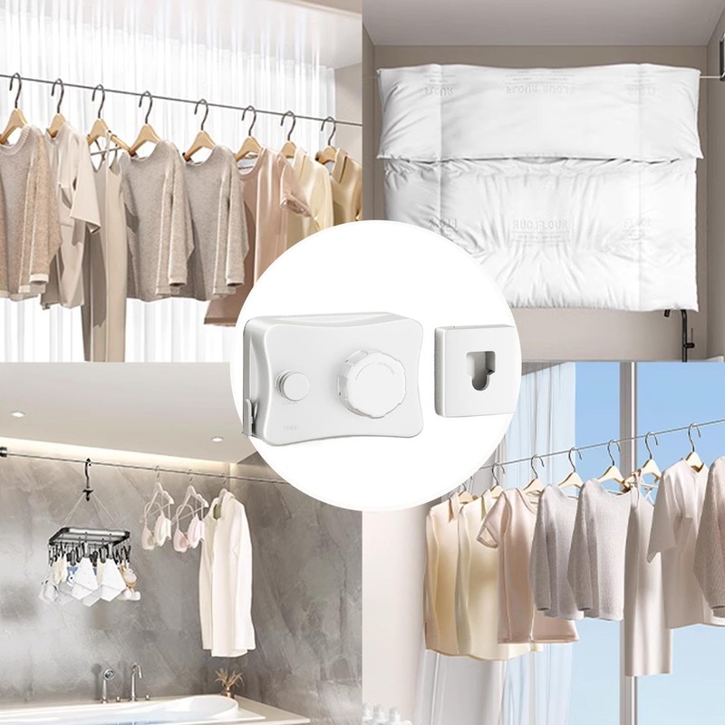 Retractable Clothesline Outdoors,Heavy Duty 16.7 Ft Travel Clothesline Clothes Drying