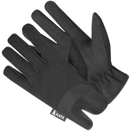 Katx Riding Gloves Men Women Non-Slip Faux Leather Stretchy Breathable Lightweight Fabric Riding Gloves for Riding Cycling Gardening Outdoor Black M