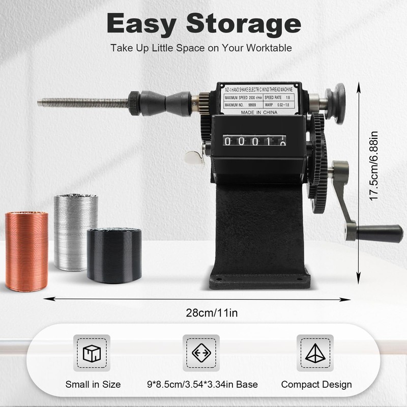 Dual Purpose Manual Coil Winder, Metal Coil Winding Machine for