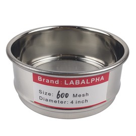 LABALPHA LABALPHA 600 Mesh Lab Sieves, Test Sieve #600 Mesh, 4' Diameter, 304 Stainless Steel Wire Cloth (0.026mm)