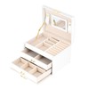 3 Tiers PU Leather Jewelry Storage Case Display Box Holder
