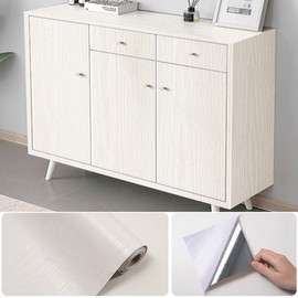 Wood Contact Paper Peel and Stick Wallpaper Self Adhesive Waterproof Removable Vinyl White Wood Grain Film for Countertop Drawer Shelf Liner Cabinet Furniture, Easy to Install & Clean 15.7''x78.7''