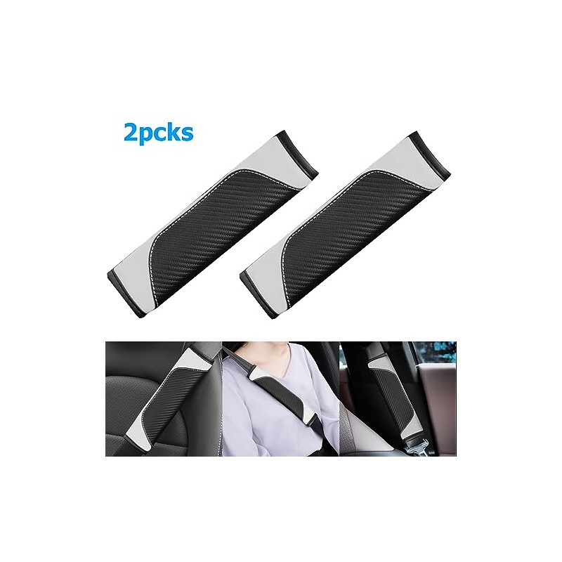 AUCELI Carbon Fiber Seat Belt Shoulder Strap Covers - 2