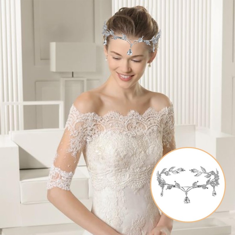 NHQZ Headdress, Leaf Wedding Tiara Crown, Fairy Headpiece, Women's Fairy