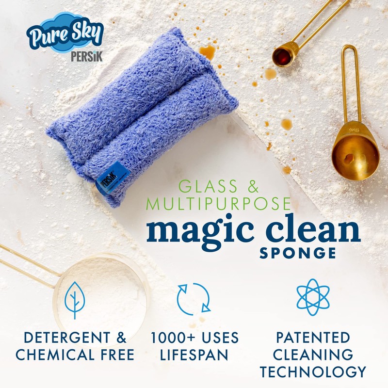 Pure-Sky Ultra Microfiber Cleaning Sponge – 2-in1, Combination for Glass