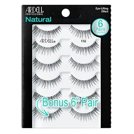 Ardell Ardell False Eyelashes, Natural 110, 5 pair + bonus pair Multipack for Eye-Lifting Effect