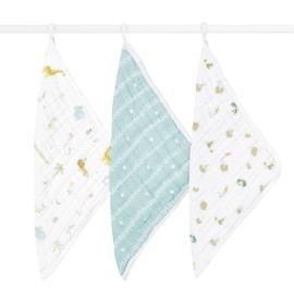 aden + anais AWCC30014 Washcloth Set, Genuine Japanese Product, 3 Pieces, Year of the Snake, Baby Gift, Gauze Handkerchief, Cotton, 11.8 x 11.8 inches (30 x 30 cm)