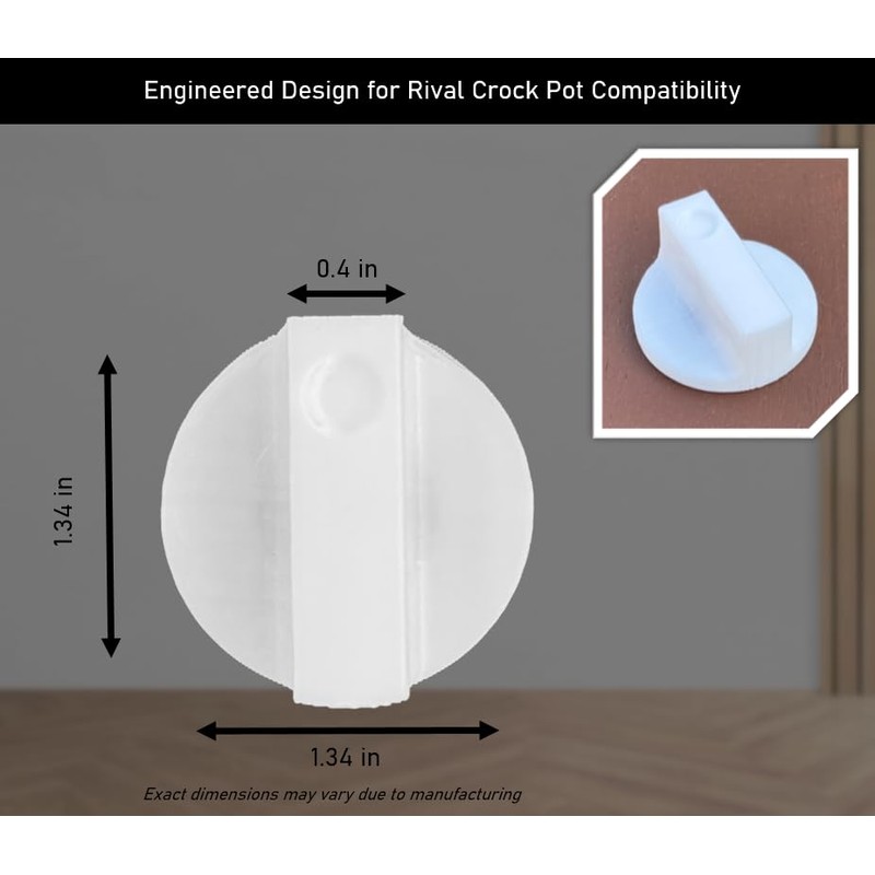 Slow Cooker White Knob Replacement Compatible with Crock-Pot and Rival